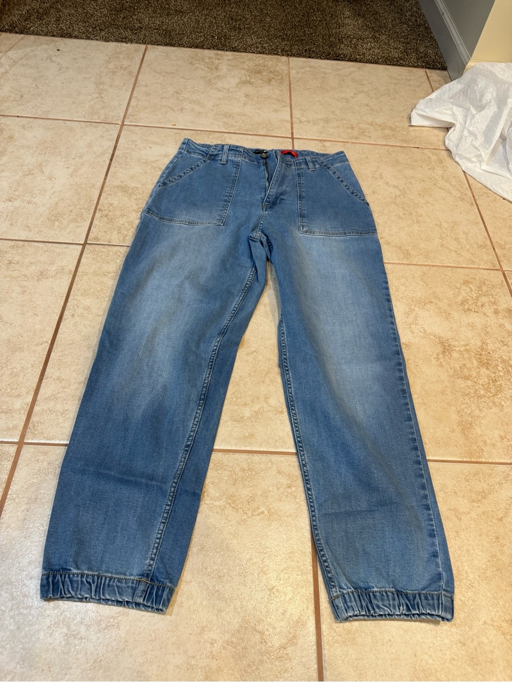 Fashion Nova Relaxed Blue Wash Denim Jogger Jeans